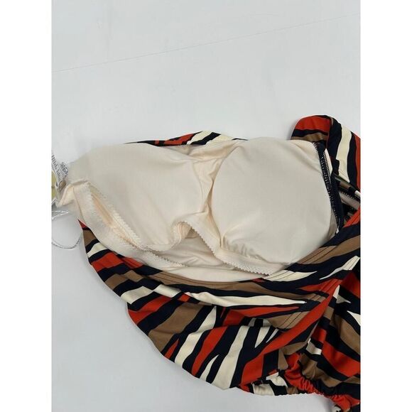 NWT Michael Kors Chic Swimwear Zebra Print One-Shoulder Women's Swimsuit Size 8 - Picture 9 of 10